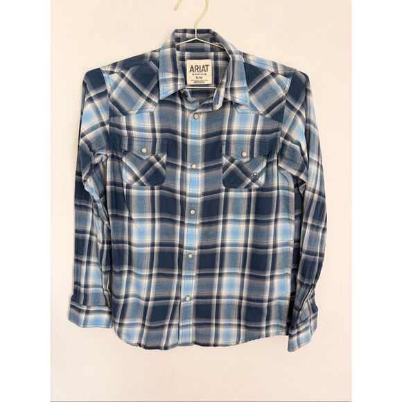 Ariat Tops - ARIAT Retro Fit Western Cowgirl Plaid Button Down Women's Shirt Size Large